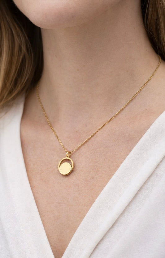 Engraved Fidget Spinner Necklace