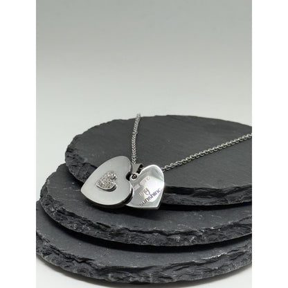 Hidden Heart Locket Necklace – Personalised Message Pendant