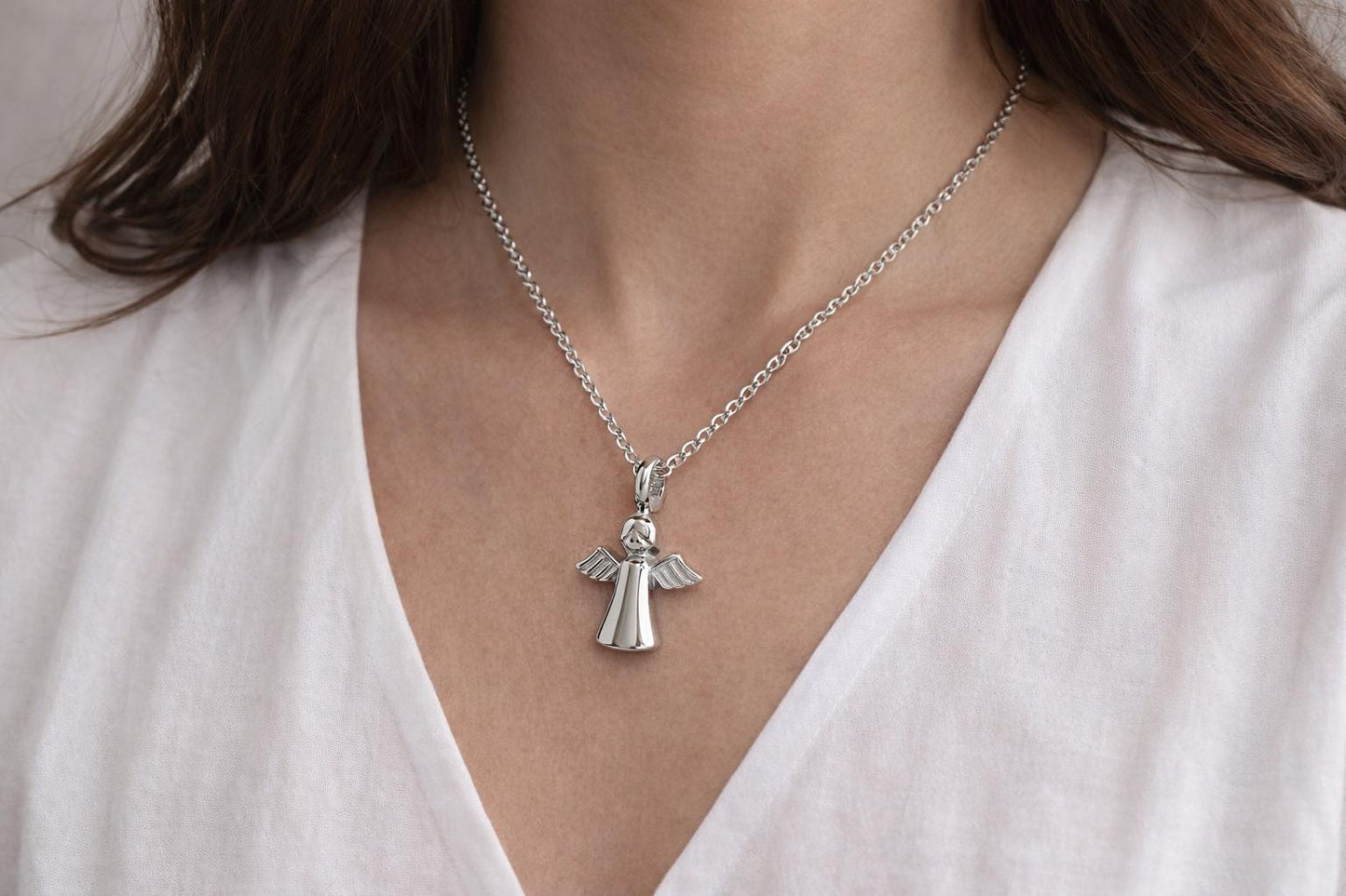 Personalised Angel Ashes Necklace – Memorial Keepsake Urn Jewellery – Loss of Loved One Gift