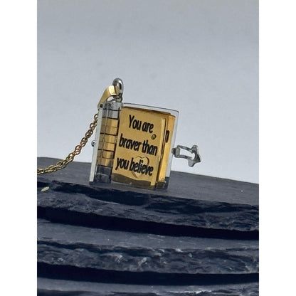 Personalised Book Locket Necklace | Custom Engraved Message