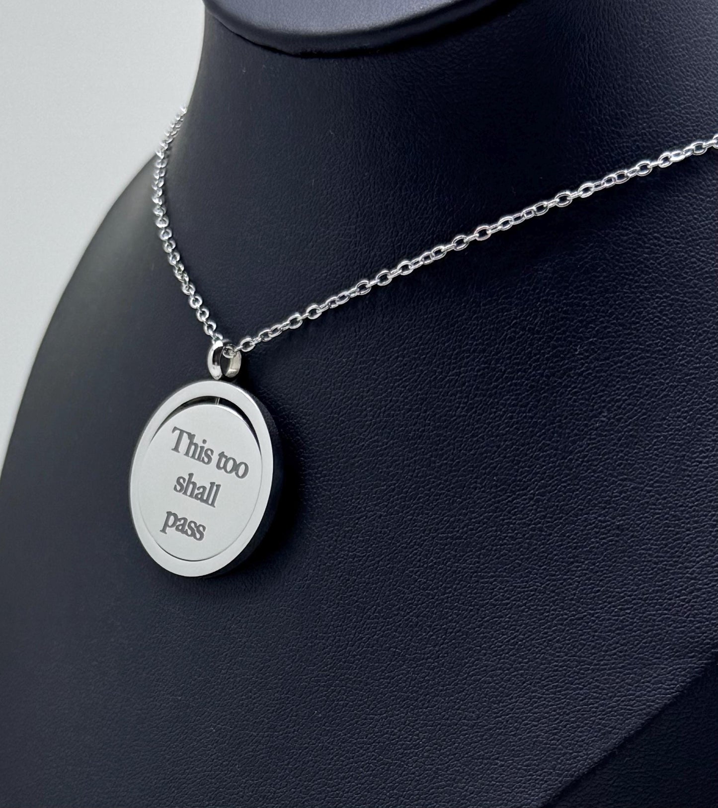 Personalised Spinner Necklace - Custom Engraved Medallion in Gold & Silver