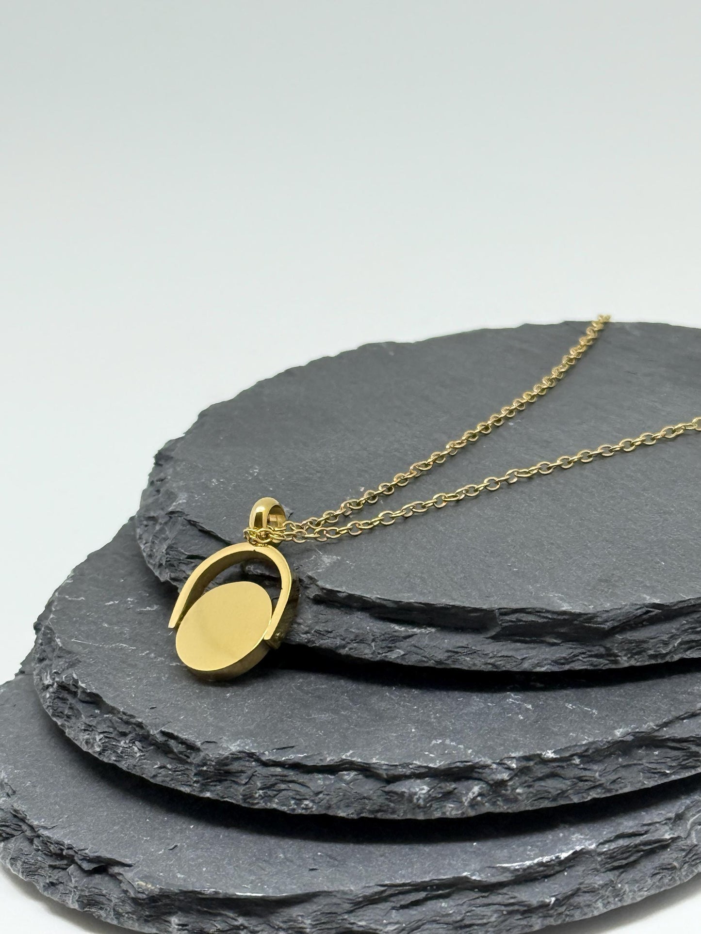 Engraved Fidget Spinner Necklace