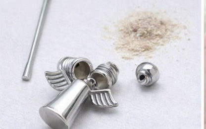 Personalised Angel Ashes Necklace – Memorial Keepsake Urn Jewellery – Loss of Loved One Gift