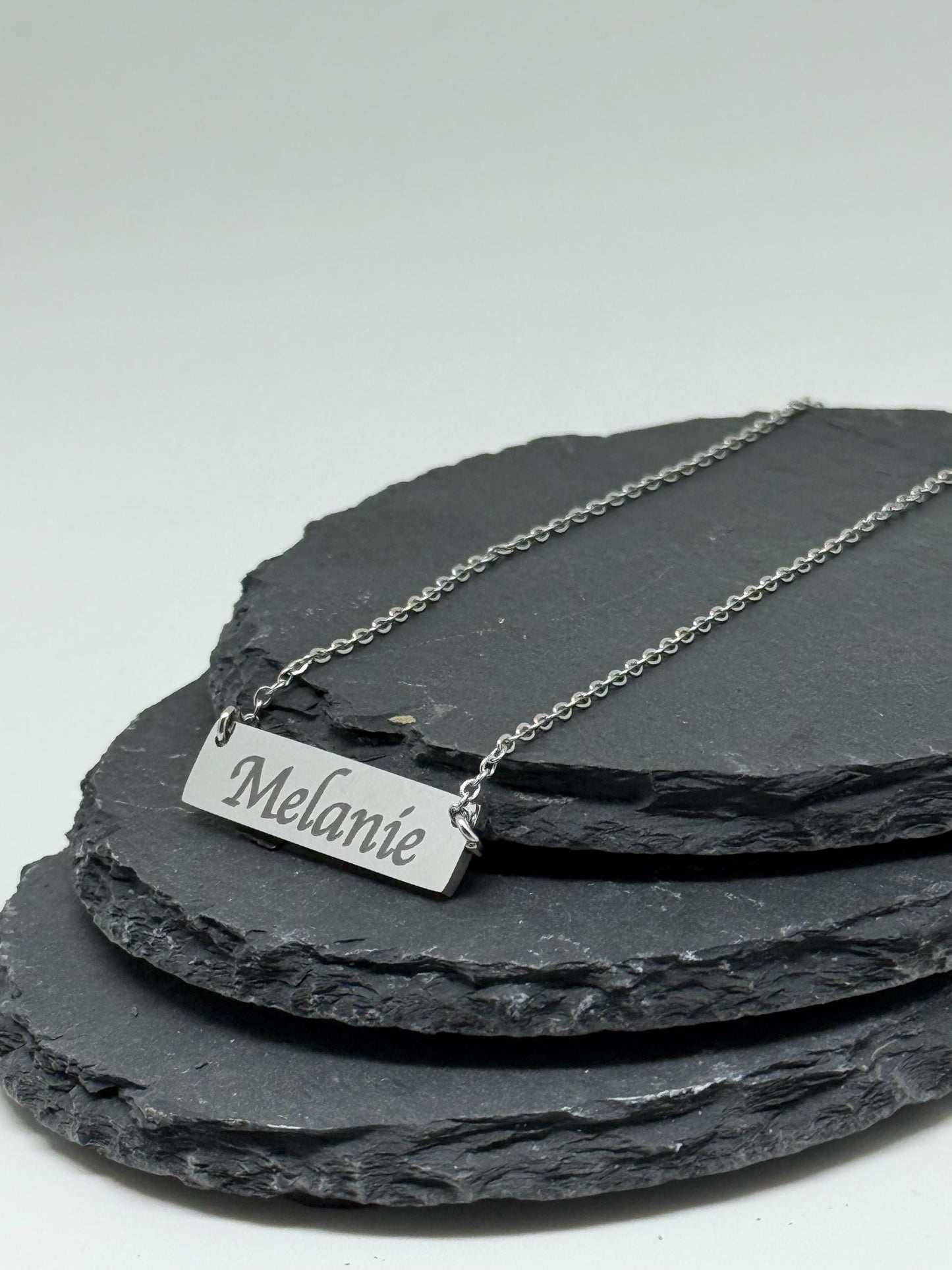 Personalised Bar Necklace - Custom Engraved Nameplate Gold & Silver