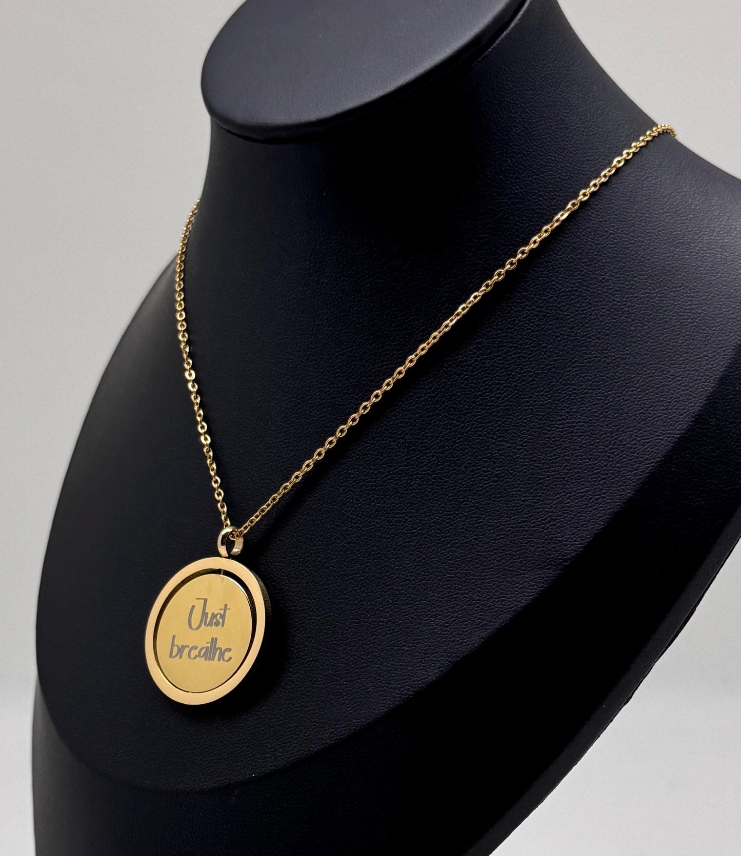 Personalised Spinner Necklace - Custom Engraved Medallion in Gold & Silver