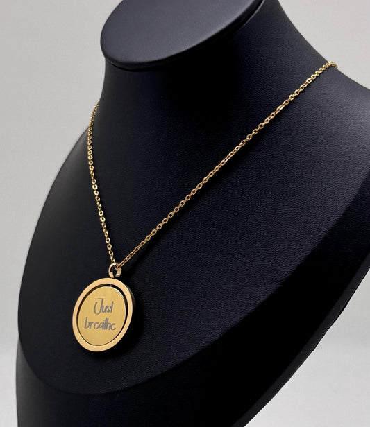 Personalised Spinner Necklace - Custom Engraved Medallion in Gold & Silver