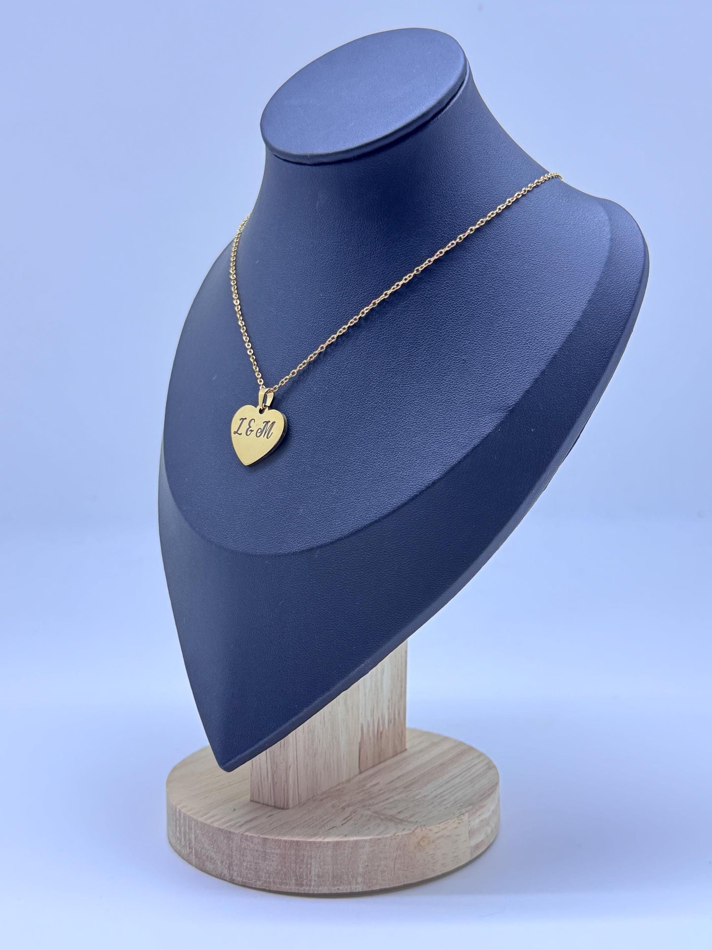 Personalised Heart Necklace - Custom Engraved Pendant in Silver, Gold & Rose Gold