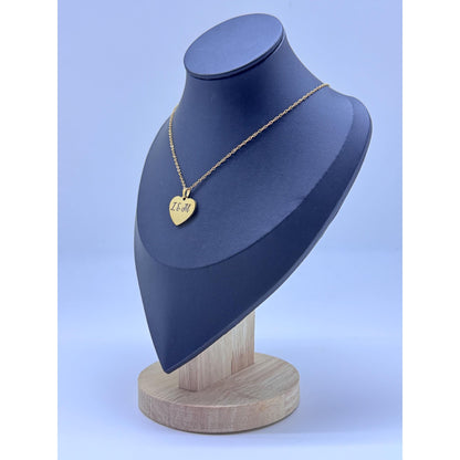 Personalised Heart Necklace - Custom Engraved Pendant in Silver, Gold & Rose Gold