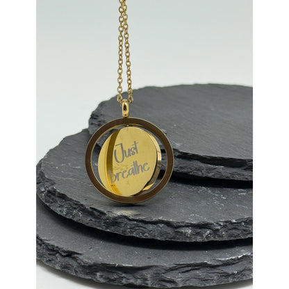 Personalised Spinner Necklace – Engraved Medallion in Gold & Silver