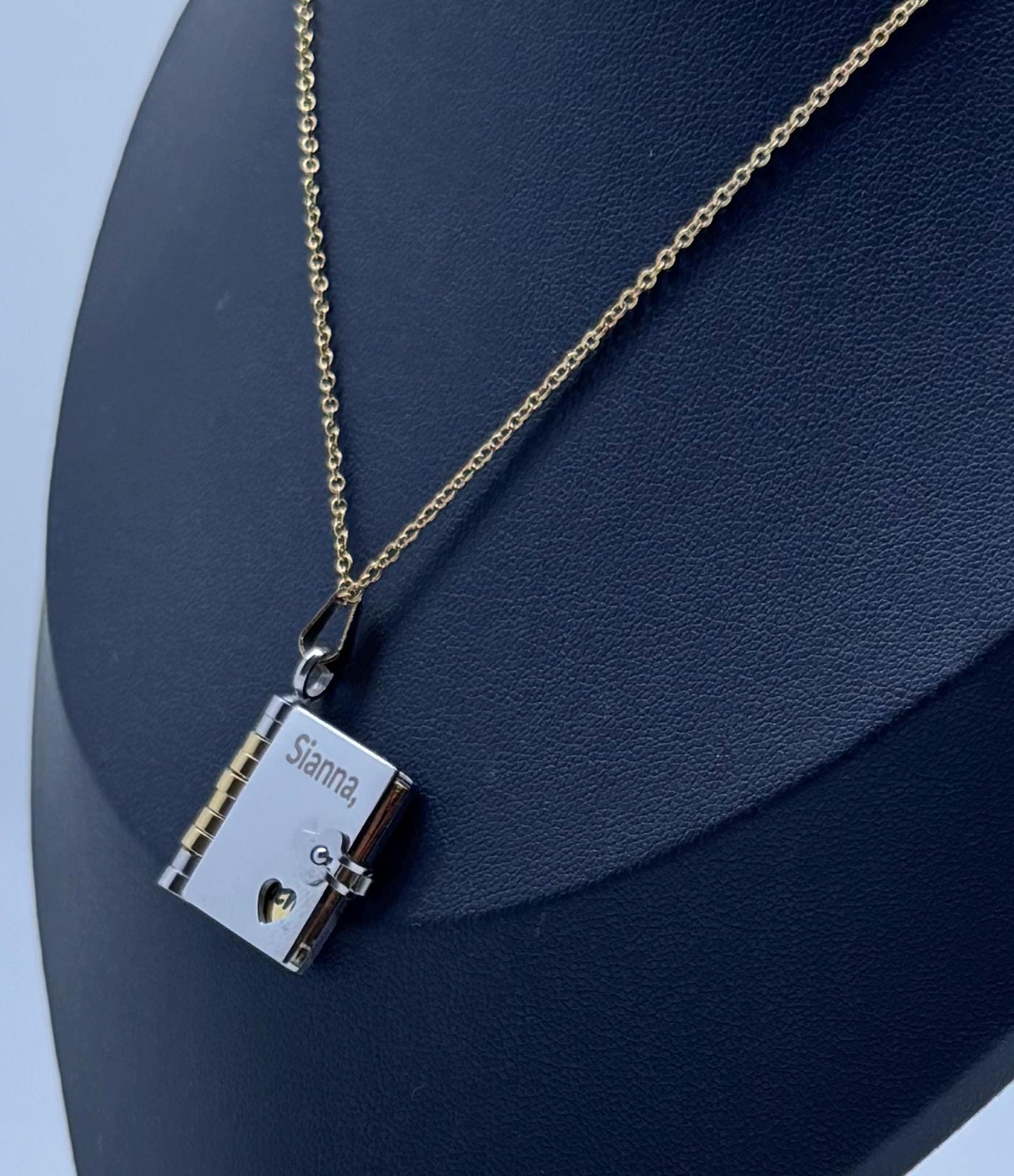 Personalised Book Locket Necklace - Custom Engraved Message