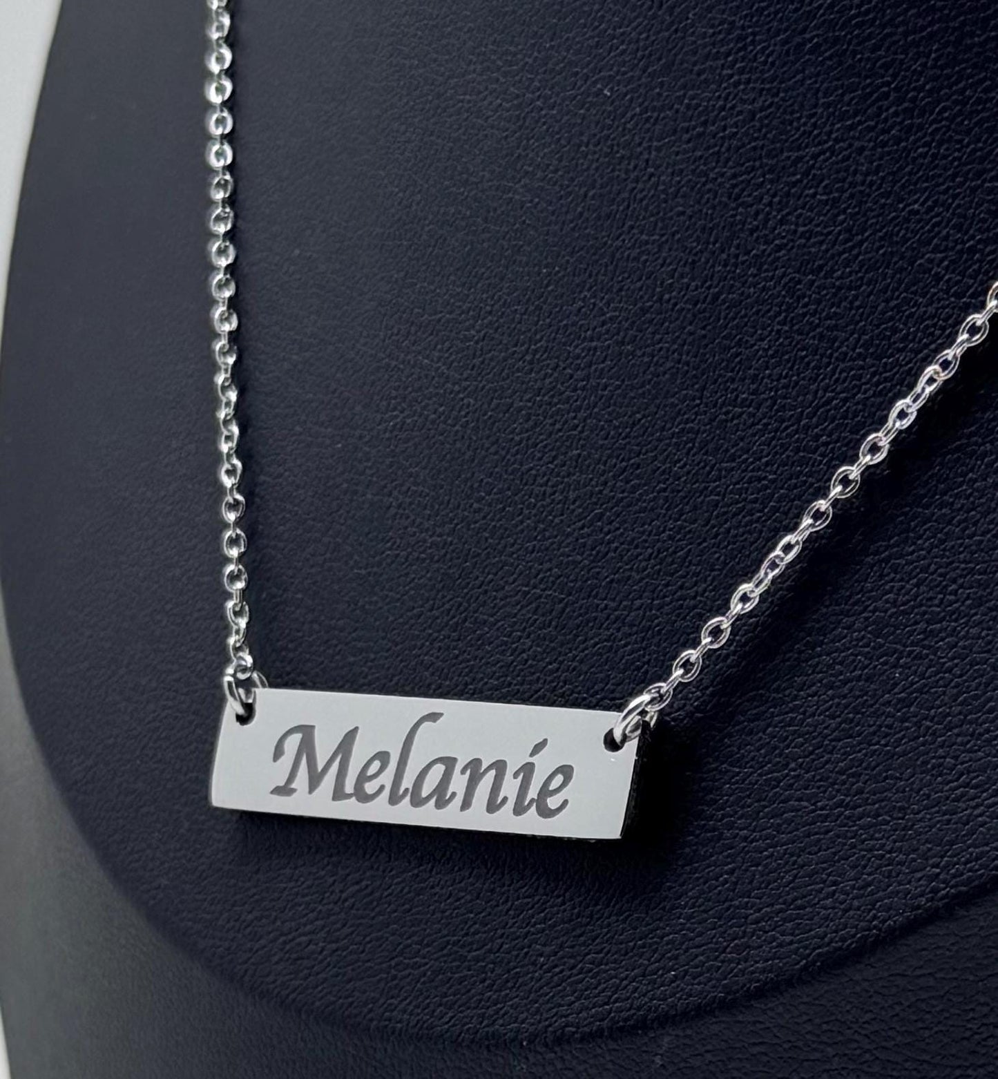 Personalised Bar Necklace - Custom Engraved Nameplate Gold & Silver