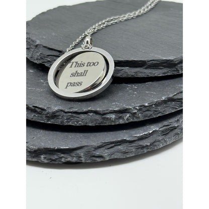 Personalised Spinner Necklace – Engraved Medallion in Gold & Silver
