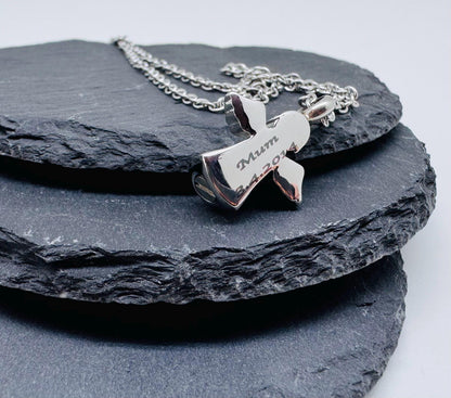 Personalised Angel Ashes Necklace – Memorial Keepsake Urn Jewellery – Loss of Loved One Gift
