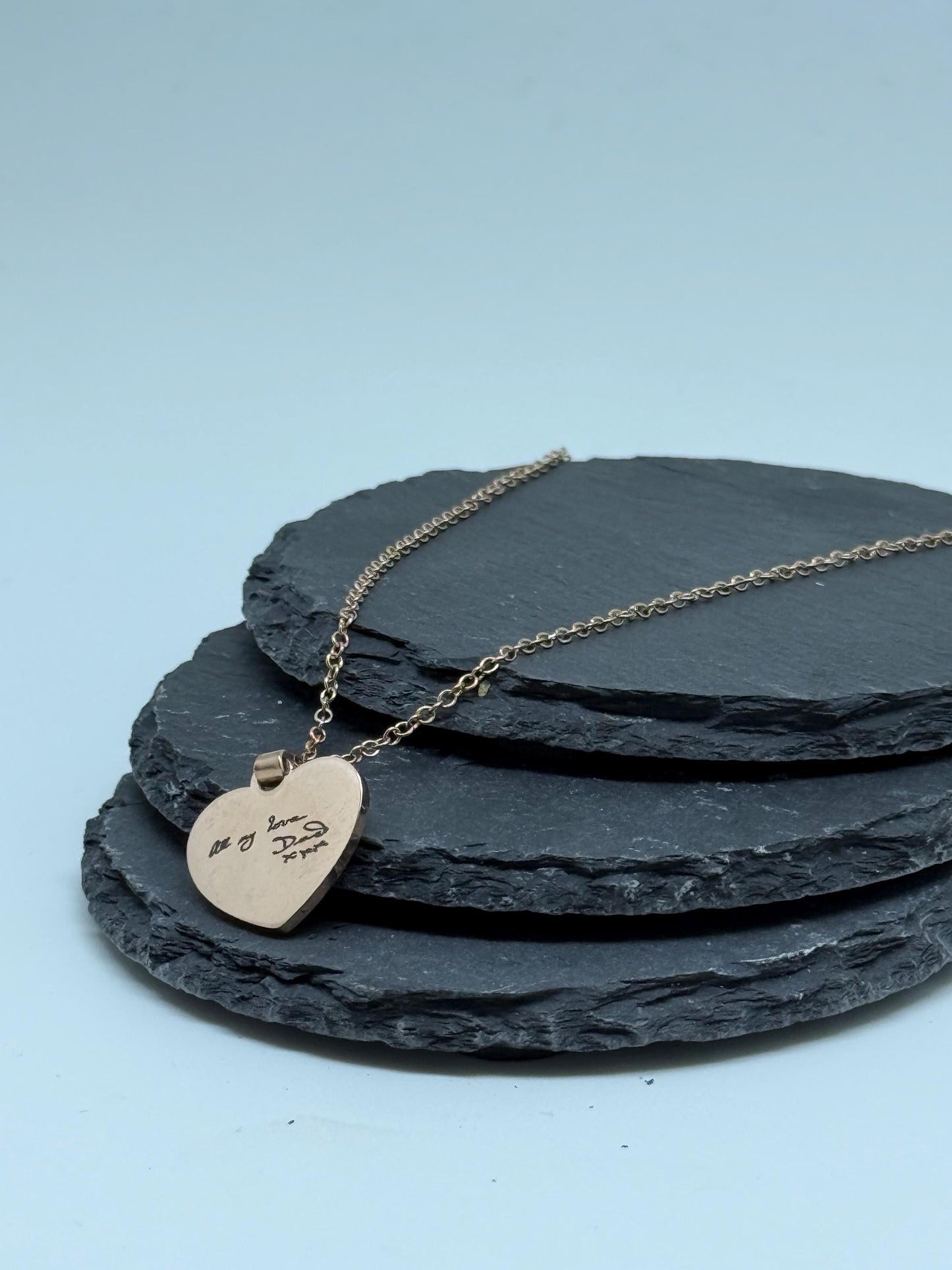 Personalised Heart Necklace - Custom Engraved Pendant in Silver, Gold & Rose Gold
