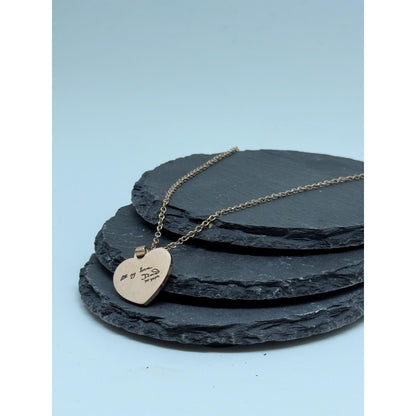 Personalised Heart Necklace - Custom Engraved Pendant in Silver, Gold & Rose Gold