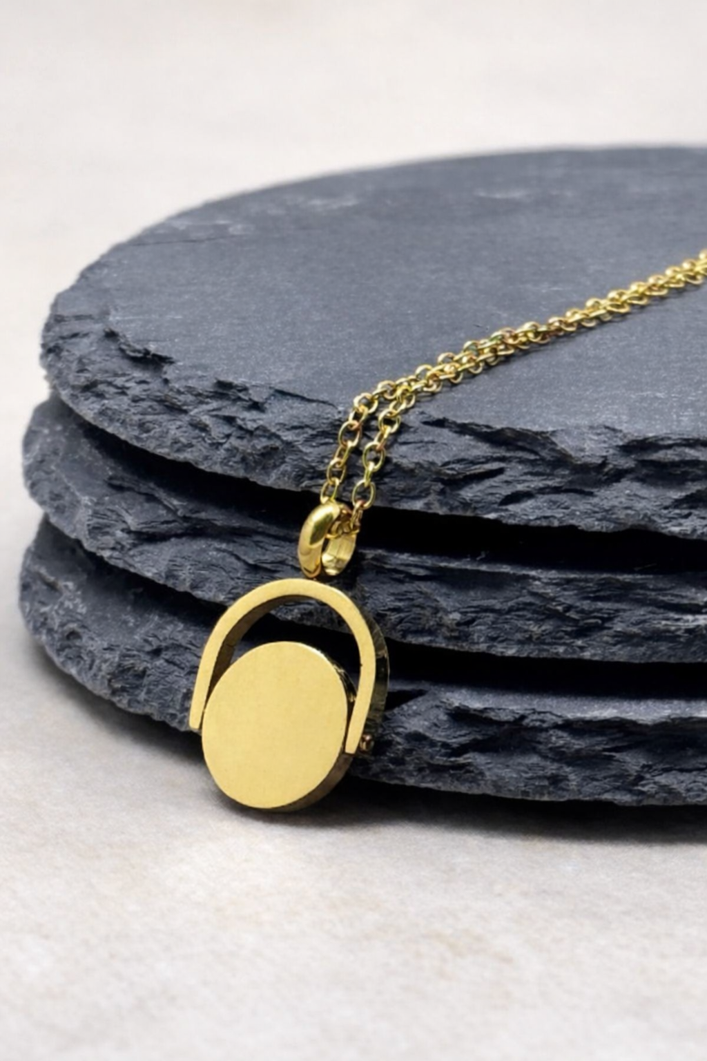 Engraved Fidget Spinner Necklace