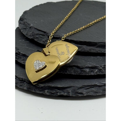 Hidden Heart Locket Necklace – Personalised Message Pendant
