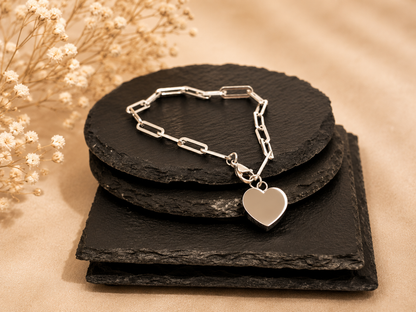 Personalised Heart Ashes Bracelet – Memorial Keepsake Urn Jewellery – Loss of Loved One Gift