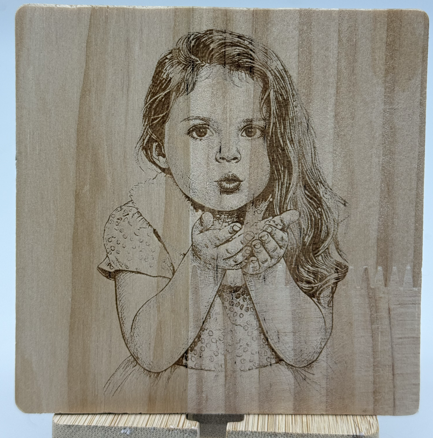 Personalised Photo Engraved Slate & Wood Coaster – Custom Photo Keepsake Gift