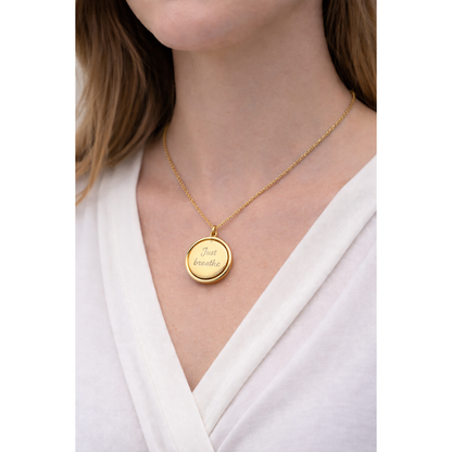 Personalised Spinner Necklace – Engraved Medallion in Gold & Silver