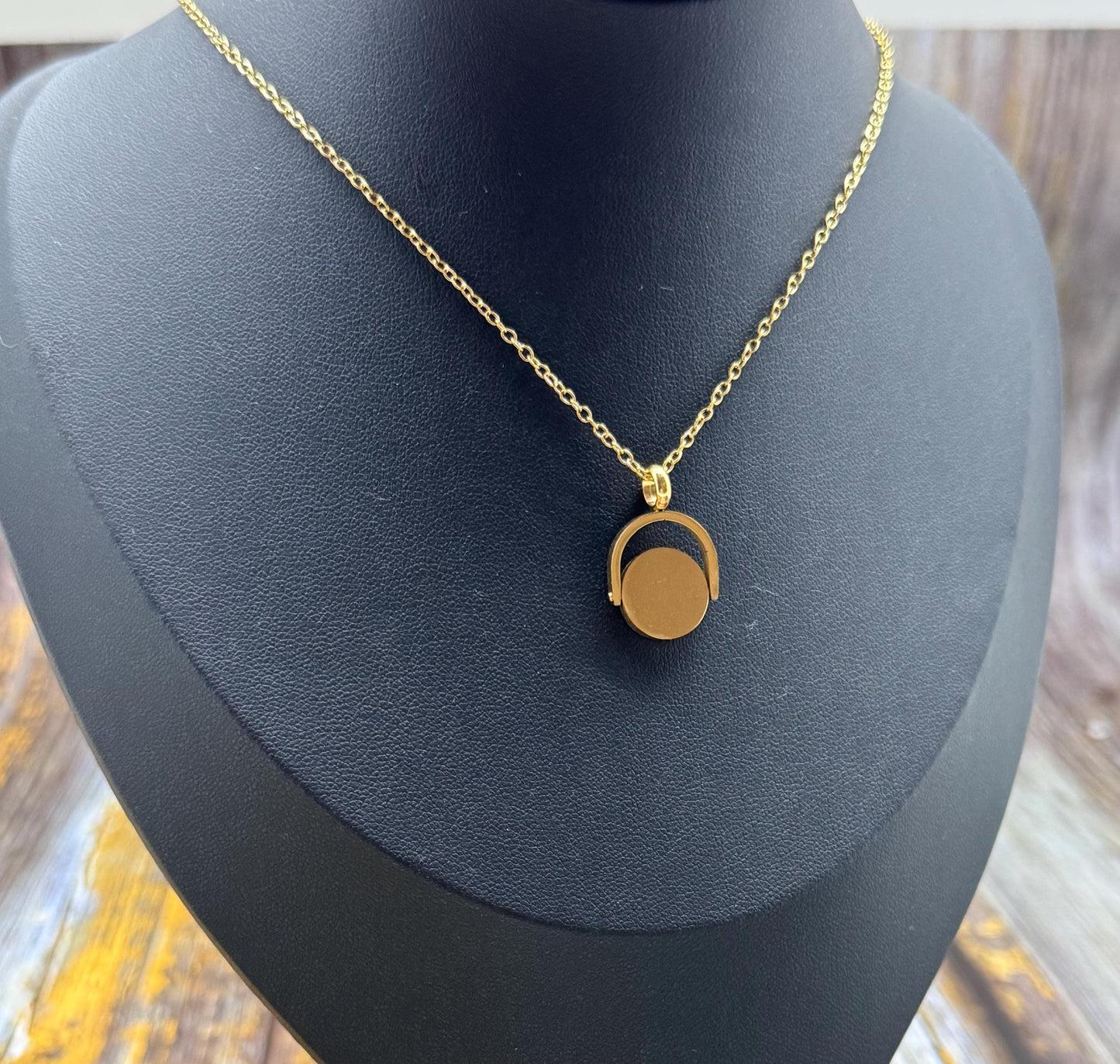 Engraved Fidget Spinner Necklace