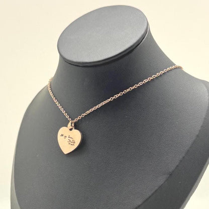 Personalised Heart Necklace - Custom Engraved Pendant in Silver, Gold & Rose Gold