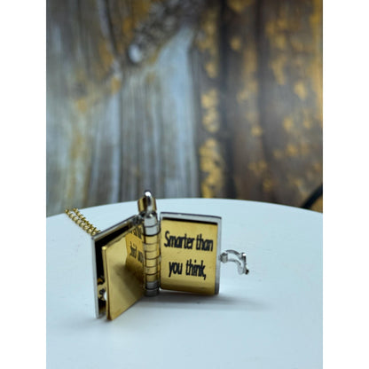 Personalised Book Locket Necklace | Custom Engraved Message