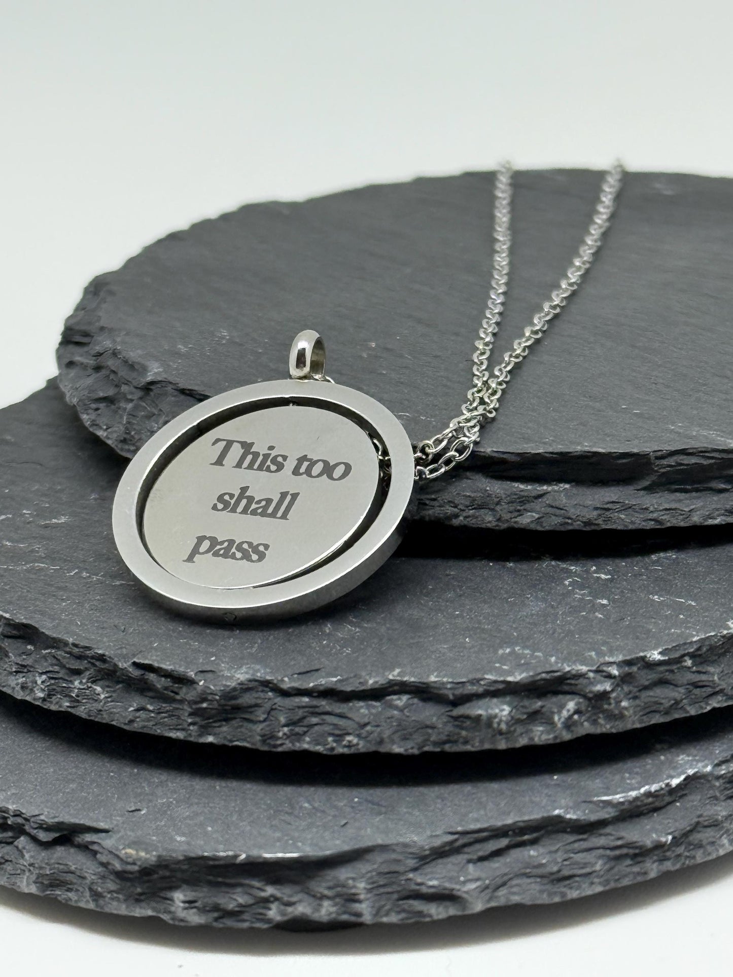 Personalised Spinner Necklace - Custom Engraved Medallion in Gold & Silver