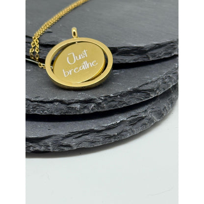 Personalised Spinner Necklace – Engraved Medallion in Gold & Silver