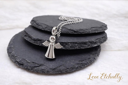 Personalised Angel Ashes Necklace – Memorial Keepsake Urn Jewellery – Loss of Loved One Gift