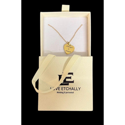 Personalised Heart Necklace | Engraved Pendant in Silver, Gold & Rose Gold