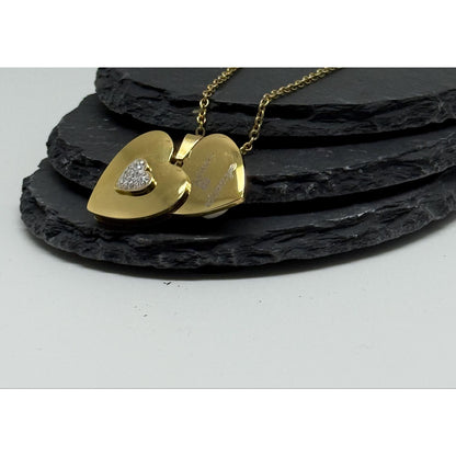 Hidden Heart Locket Necklace – Personalised Message Pendant