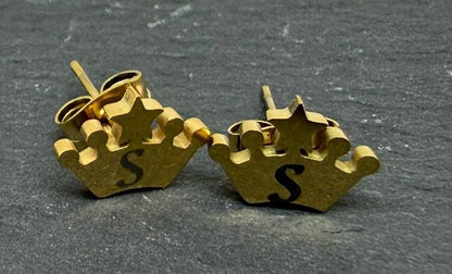 Personalised Crown Necklace & Earrings Set – Custom Name Jewellery