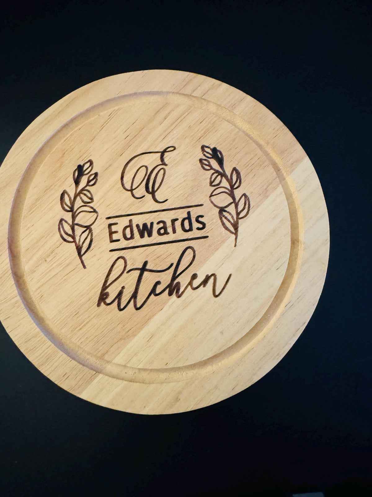 Personalised Cheese Board with Knives, Engraved Hevea Wood Cheeseboard, Round Charcuterie Board, Wedding Housewarming Gift fo